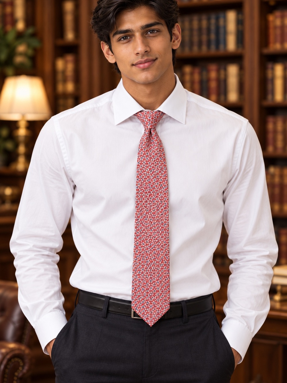 Salvatore Ferragamo Pink Silk Tie with Floral Motif